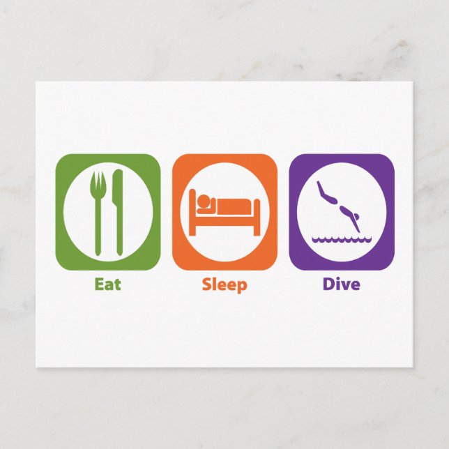 Eat Sleep Dive Postcard (Front)