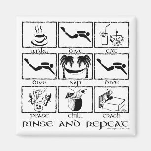Eat Sleep Dive Rinse and Repeat Magnet