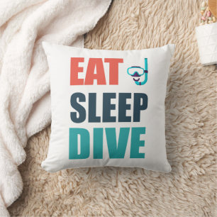 Eat, Sleep, Dive Throw Pillow