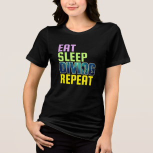 eat sleep diving repeat Tri-Blend shirt