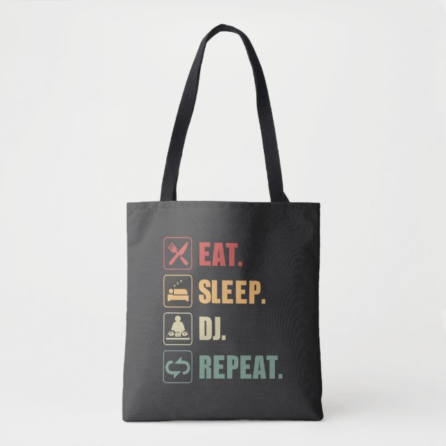 Eat Sleep DJ Repeat Tote Bag (Front)