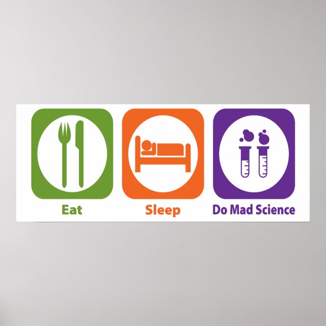 Eat Sleep Do Mad Science Poster (Front)
