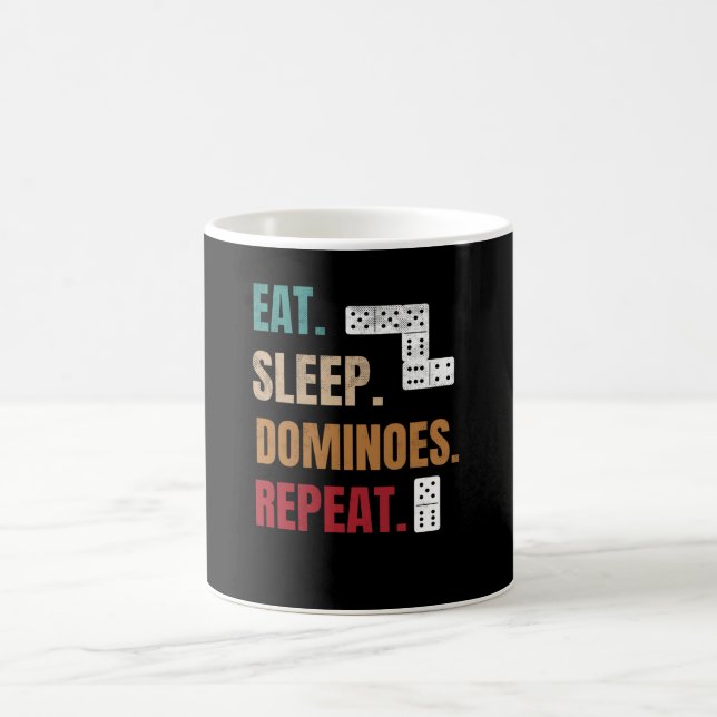Eat Sleep Dominoes Repeat | Play Dominoes Lovers Coffee Mug (Center)