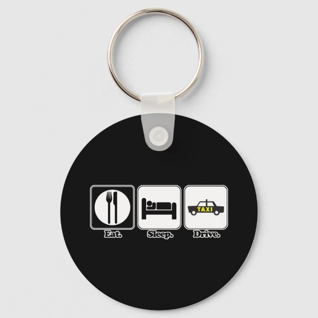 eat sleep drive taxi keychain (Front)
