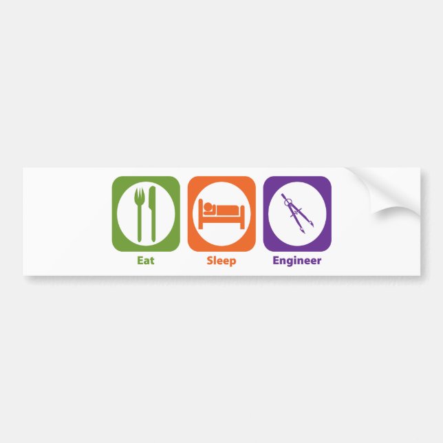 Eat Sleep Engineer Bumper Sticker (Front)