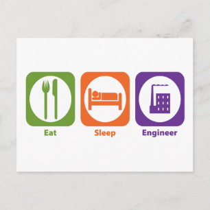 Eat Sleep Engineer Postcard
