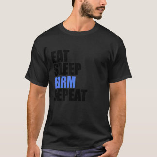 Eat Sleep Farm Repeat Farmer Farming Video Game Gr T-Shirt