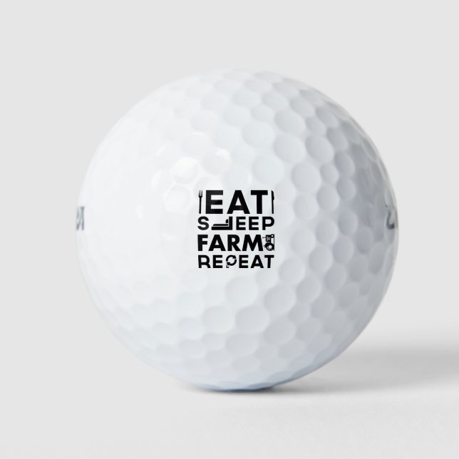 Eat Sleep Farm Repeat Golf Balls (Front)