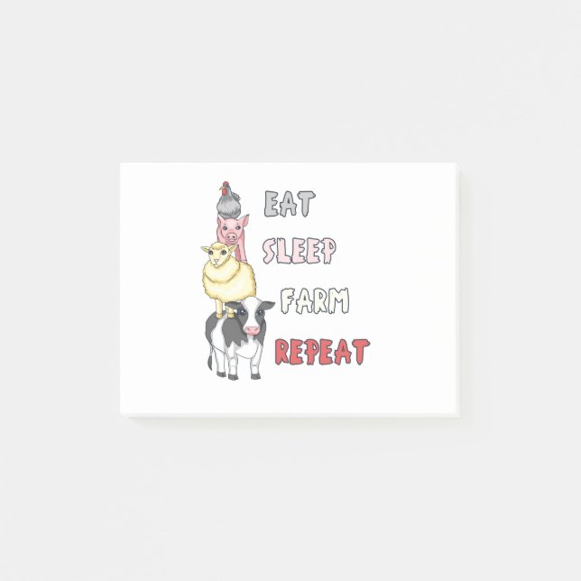 Eat Sleep Farm Repeat Post-it Notes (Front)
