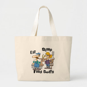 Eat Sleep Feed Goats Large Tote Bag