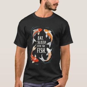 Eat Sleep Feed Koi Carp Fish Tee Japanese Koi Fish