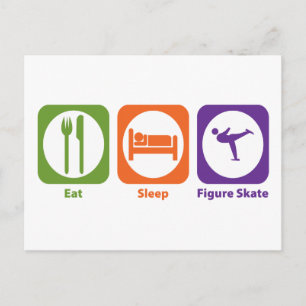 Eat Sleep Figure Skate Postcard