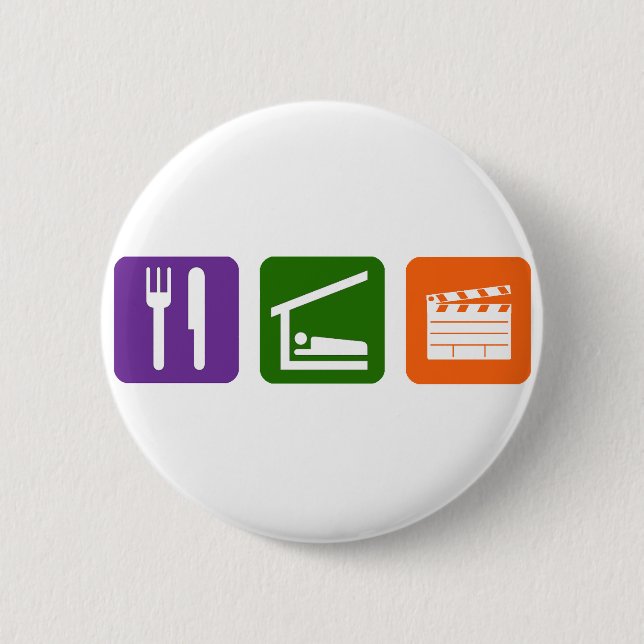 Eat Sleep Film Production 2 Inch Round Button (Front)