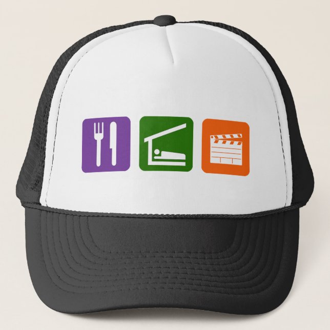 Eat Sleep Film Production Trucker Hat (Front)