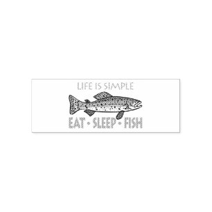Eat Sleep Fish - Funny Saying Self-inking Stamp