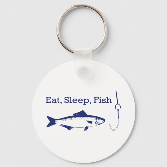 Eat Sleep Fish Keychain (Front)