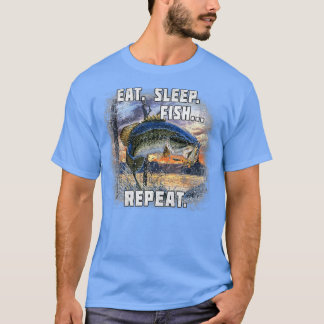 Eat Sleep Fish Repeat Bass Fishing  Funny Gifts T-Shirt