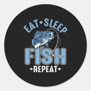 Eat Sleep Fish Repeat Classic Round Sticker