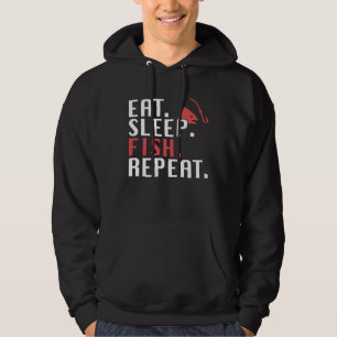 Eat Sleep Fish Repeat Fishing Dad Quote Hoodie
