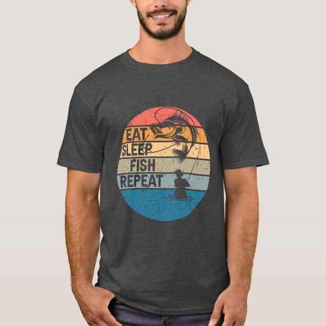 Eat, Sleep, Fish, Repeat, Fishing Lover T-Shirt (Front)
