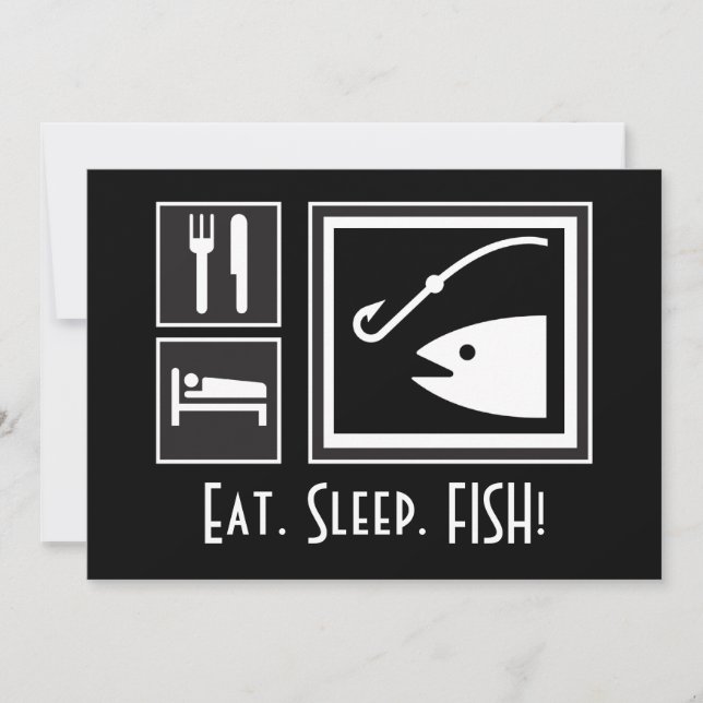Eat Sleep FISH! You're invited on a Fishing Trip Invitation (Front)