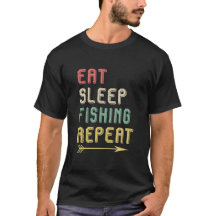 EAT SLEEP FISHING REPEAT VINTAGE RETRO FISHING