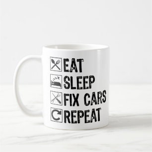 Eat Sleep Fix Cars Repeat Mechanic Grandpa Cool Coffee Mug