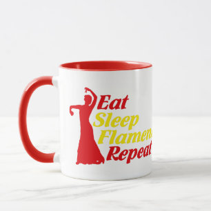 Eat Sleep Flamenco Repeat Funny Gift for Dancers Mug