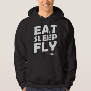 Eat Sleep Fly Airplane Pilot Airline Stewardess Hoodie