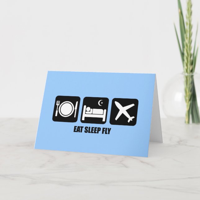 eat sleep fly card (Front)