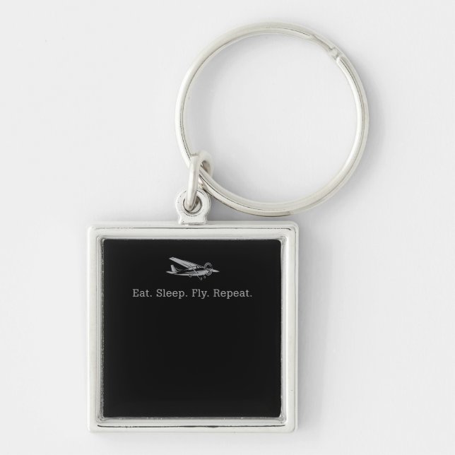 Eat Sleep Fly Drones Repeat Aviator Gift Keychain (Front)