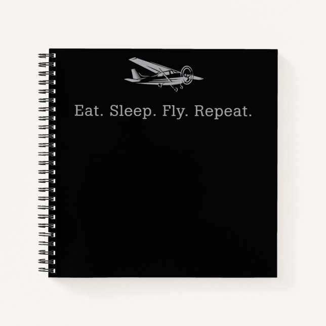 Eat Sleep Fly Drones Repeat Aviator Gift Notebook (Front)