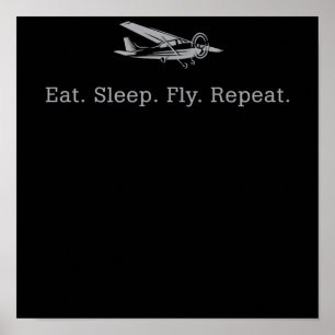 Eat Sleep Fly Drones Repeat Aviator Gift Poster