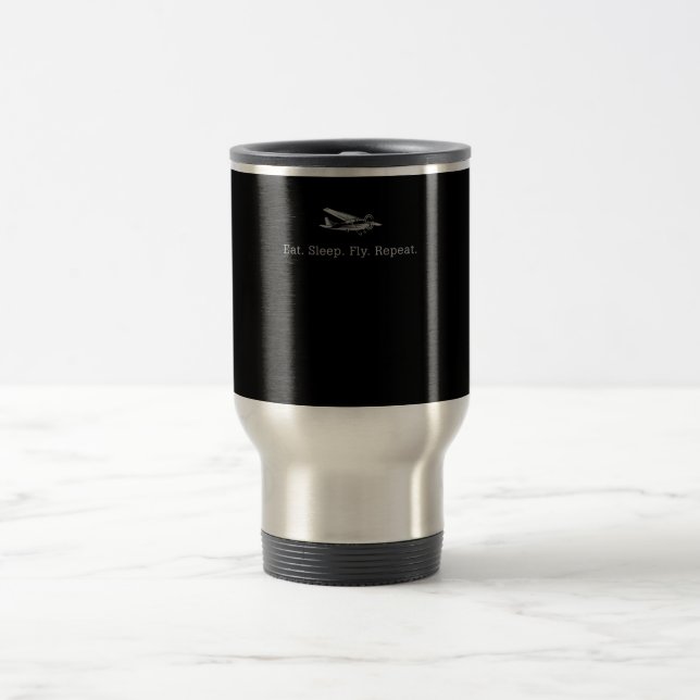 Eat Sleep Fly Drones Repeat Aviator Gift Travel Mug (Center)