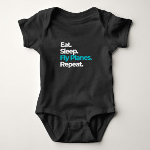 Eat Sleep Fly Planes Repeat for Aircraft Pilots Baby Bodysuit