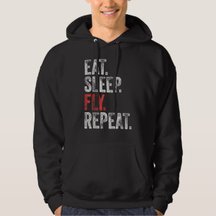 Eat Sleep Fly Repeat Aviation Pilot Funny Vintage  Hoodie