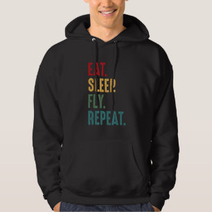 Eat Sleep Fly Repeat Aviation Pilot Vintage Hoodie