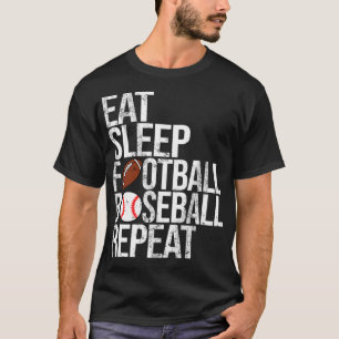 Eat Sleep Football Baseball Repeat Funny Ball T-Shirt