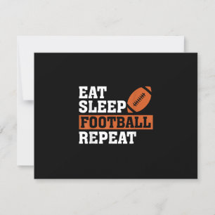 Eat Sleep Football Repeat Awesome Love Football Vi RSVP Card