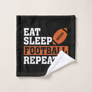 Eat Sleep Football Repeat Awesome Love Football Vi Wash Cloth