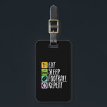 Eat Sleep Football Repeat Player and Sports Fan Luggage Tag<br><div class="desc">Eat Sleep Football Repeat. Funny and cool design for football player, football coach or football fan. Get this awesome merchandise to wear during this football season while watching playoffs, cheering for your favourite football team. Perfect for those who love college football or other big games. Great Christmas gift and birthday...</div>