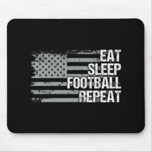 Eat Sleep Football Repeat US Flag Men Women Girls Mouse Pad