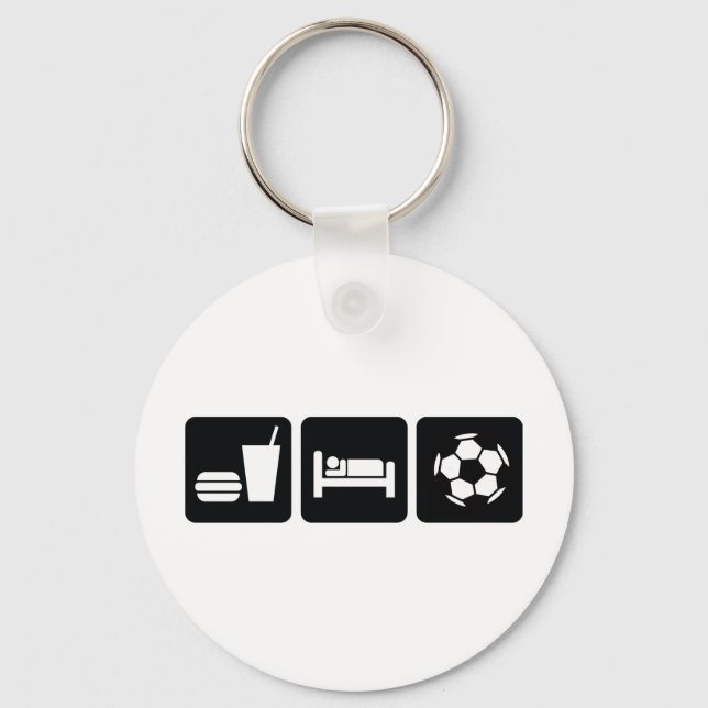 Eat Sleep Football / Soccer Keychain (Front)