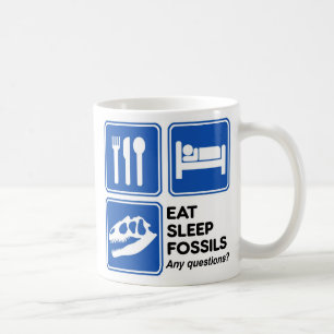 EAT, SLEEP, FOSSILS COFFEE MUG