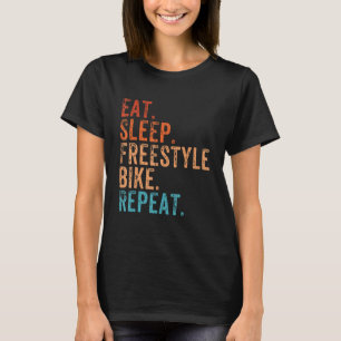 Eat Sleep Freestyle Bike Repeat Vintage Funny Biki T-Shirt