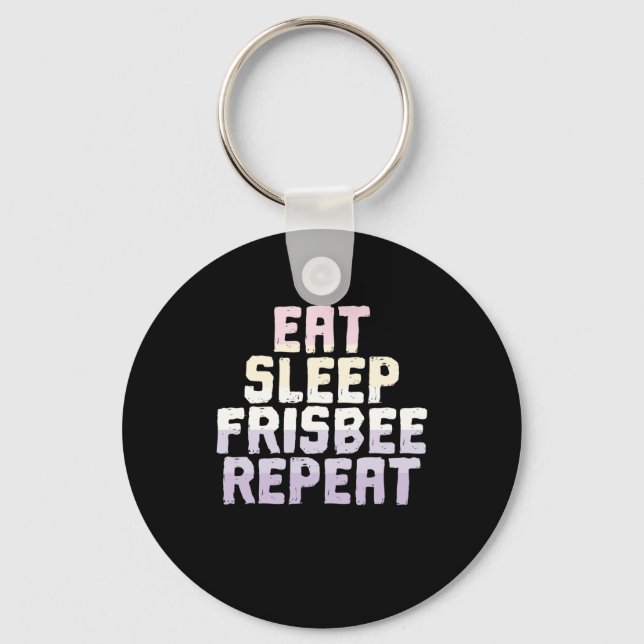 Eat Sleep Frisbee Repeat Strandsport Keychain (Front)