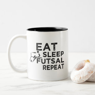 Eat Sleep Futsal Repeat Two-Tone Coffee Mug