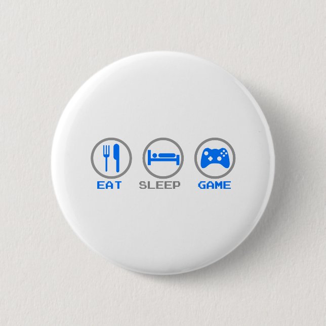 Eat Sleep Game Again - Gamer, geek video games 2 Inch Round Button (Front)