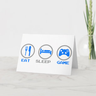 Eat Sleep Game Again - Gamer, geek video games Card