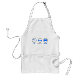 Eat Sleep Game Again - Gamer, geek video games Standard Apron